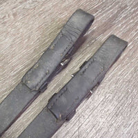 Soft Wide Plain Reins, buckles *gc, dirt, older, residue, creases, edge scrapes, narrowed/stretched sections
