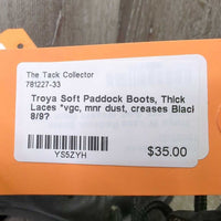 Soft Paddock Boots, Thick Laces *vgc, mnr dust, creases
