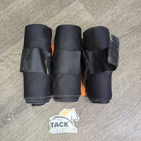 3 ONLY Stretchy Nylon Leg Wraps *gc, clean, rough & hairy edges, hairy velcro
