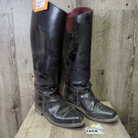 Thick Dress Boots, Pull on *gc, older, dusty, creases, heel rubs, rubs, threads
