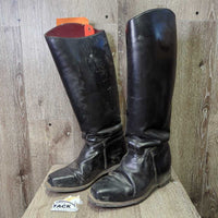 Thick Dress Boots, Pull on *gc, older, dusty, creases, heel rubs, rubs, threads
