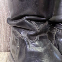 Thick Dress Boots, Pull on *gc, older, dusty, creases, heel rubs, rubs, threads
