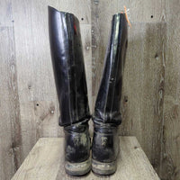 Thick Dress Boots, Pull on *gc, older, dusty, creases, heel rubs, rubs, threads
