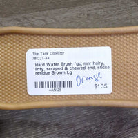 Hard Water Brush *gc, mnr hairy, linty, scraped & chewed end, sticker residue
