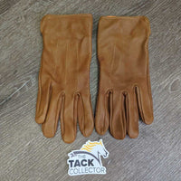 Pr Soft Leather Gloves *xc, clean, sticker residue, mnr loose threads
