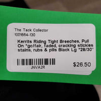 Riding Tight Breeches, Pull On *gc/fair, faded, cracking stickies, stains, rubs & pills
