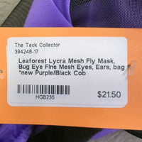 Lycra Mesh Fly Mask, Bug Eye Fine Mesh Eyes, Ears, bag *new
