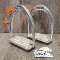 "Turin Hunting" Pr Hvy Aluminum Stirrup Irons, "sloped" spikes *vgc, dirt, residue, scuffs, scratches, older?
