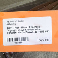 Soft Thick Stirrup Leathers *vgc/gc, uneven, clean, rubs, scrapes, dents
