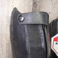 Field Boots, 2x Black Plastic Forms *gc, clean, rubs, faded, creases, scuffs, stitching rubs, holey top edge
