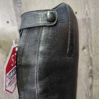 Field Boots, 2x Black Plastic Forms *gc, clean, rubs, faded, creases, scuffs, stitching rubs, holey top edge
