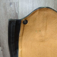 Field Boots, 2x Black Plastic Forms *gc, clean, rubs, faded, creases, scuffs, stitching rubs, holey top edge
