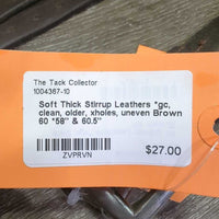 Soft Thick Stirrup Leathers *gc, clean, older, xholes, uneven
