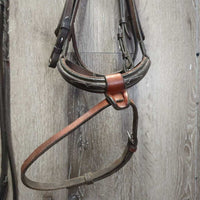 RsdFS Padded Monocrown Bridle, BRsd/Fsraided Reins, Flash *vgc/gc, clean & residue, hairy seams, Flash: stiff, dry & mismatched
