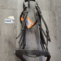 RsdFS Padded Monocrown Bridle, BRsd/Fsraided Reins, Flash *vgc/gc, clean & residue, hairy seams, Flash: stiff, dry & mismatched
