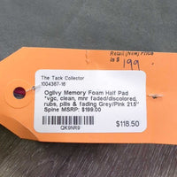 Memory Foam Half Pad *vgc, clean, mnr faded/discolored, rubs, pills & fading
