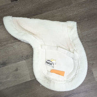 Fitted Waffle Fleece Hunter Saddle Pad *gc/fair, clean, stains, dingy, shrunk, folded/creased lining, crumpled, threads
