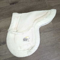 Fitted Waffle Fleece Hunter Saddle Pad *gc/fair, clean, stains, dingy, shrunk, folded/creased lining, crumpled, threads
