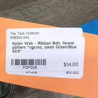 Nylon Web - Ribbon Belt, flower pattern *vgc/xc, clean
