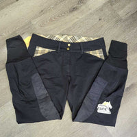 Euro Seat Breeches *vgc, mnr faded, snags, rubs, seam puckers, faded knees, pilly inside, older
