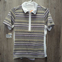 SS Polo Sun Shirt, 1/4 zip up, mesh collar, back & sides, side pockets *like new/xc
