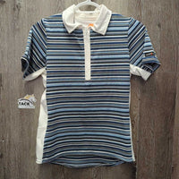 SS Polo Sun Shirt, 1/4 zip up, mesh collar, back & sides, side pockets *like new/xc
