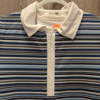 SS Polo Sun Shirt, 1/4 zip up, mesh collar, back & sides, side pockets *like new/xc

