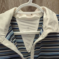 SS Polo Sun Shirt, 1/4 zip up, mesh collar, back & sides, side pockets *like new/xc
