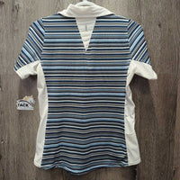 SS Polo Sun Shirt, 1/4 zip up, mesh collar, back & sides, side pockets *like new/xc
