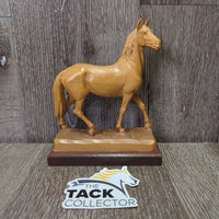 Hand carved in Italy Wood Horse Decorative Sculpture *xc, mnr base stains, dusty & ear rubs
