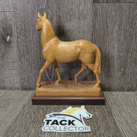 Hand carved in Italy Wood Horse Decorative Sculpture *xc, mnr base stains, dusty & ear rubs
