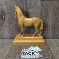 Hand carved in Italy Wood Horse Decorative Sculpture *xc, mnr base stains, ear rub & dust
