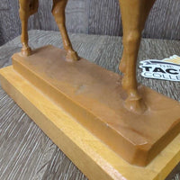 Hand carved in Italy Wood Horse Decorative Sculpture *xc, mnr base stains, ear rub & dust
