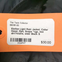 Light Rain Jacket, Collar Hood, Zips, Snaps *vgc, mnr dirt?stains, older
