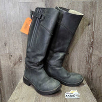 Tall Soft Winter Riding Boots, fleece, zips *gc, faded, rubs, scratches, residue, dirt, sticky zips, older?
