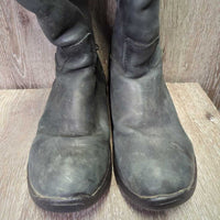 Tall Soft Winter Riding Boots, fleece, zips *gc, faded, rubs, scratches, residue, dirt, sticky zips, older?
