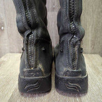 Tall Soft Winter Riding Boots, fleece, zips *gc, faded, rubs, scratches, residue, dirt, sticky zips, older?
