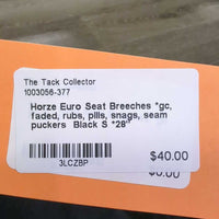 Euro Seat Breeches *gc, faded, rubs, pills, snags, seam puckers
