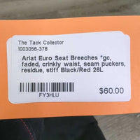 Euro Seat Breeches *gc, faded, crinkly waist, seam puckers, residue, stiff
