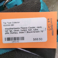 Fleece Cooler, neck, tail *gc, clean, faded, hair, rubs, pills, clumpy, older?
