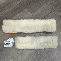 2 Halter Sheepskin Fuzzies *gc, clean, clumpy, mnr stains
