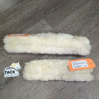 2 Halter Sheepskin Fuzzies *gc, clean, clumpy, mnr stains
