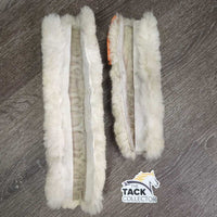 2 Halter Sheepskin Fuzzies *gc, clean, clumpy, mnr stains
