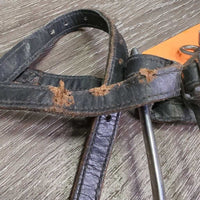 Round End Spurs, Thick Leather Spur Straps *vgc, clean, v.scraped straps, torn/twisted
