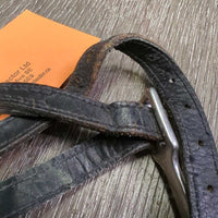 Round End Spurs, Thick Leather Spur Straps *vgc, clean, v.scraped straps, torn/twisted
