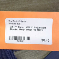 x2 'T' Ends 1 ONLY Adjustable Blanket Belly Strap *xc
