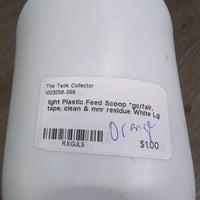 light Plastic Feed Scoop *gc/fair, tape, clean & mnr residue
