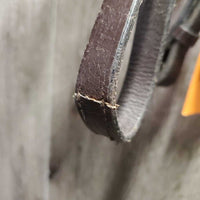 Rsd Bridle, Braided Reins *gc, NO noseband, clean, mnr edge scrapes, stiff, creases, modified reins, throat & cheeks
