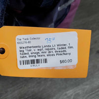 Lt Winter, 1 leg *fair, v. wpf, repairs, faded, film, faded, snags, mnr dirt, threads, rubs, lining tears, slices
