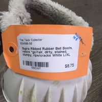Ribbed Rubber Bell Boots, velcro *gc/fair, dirty, stained, clumpy, rips/cracks
